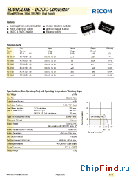 Datasheet RD-0505D manufacturer Recom
